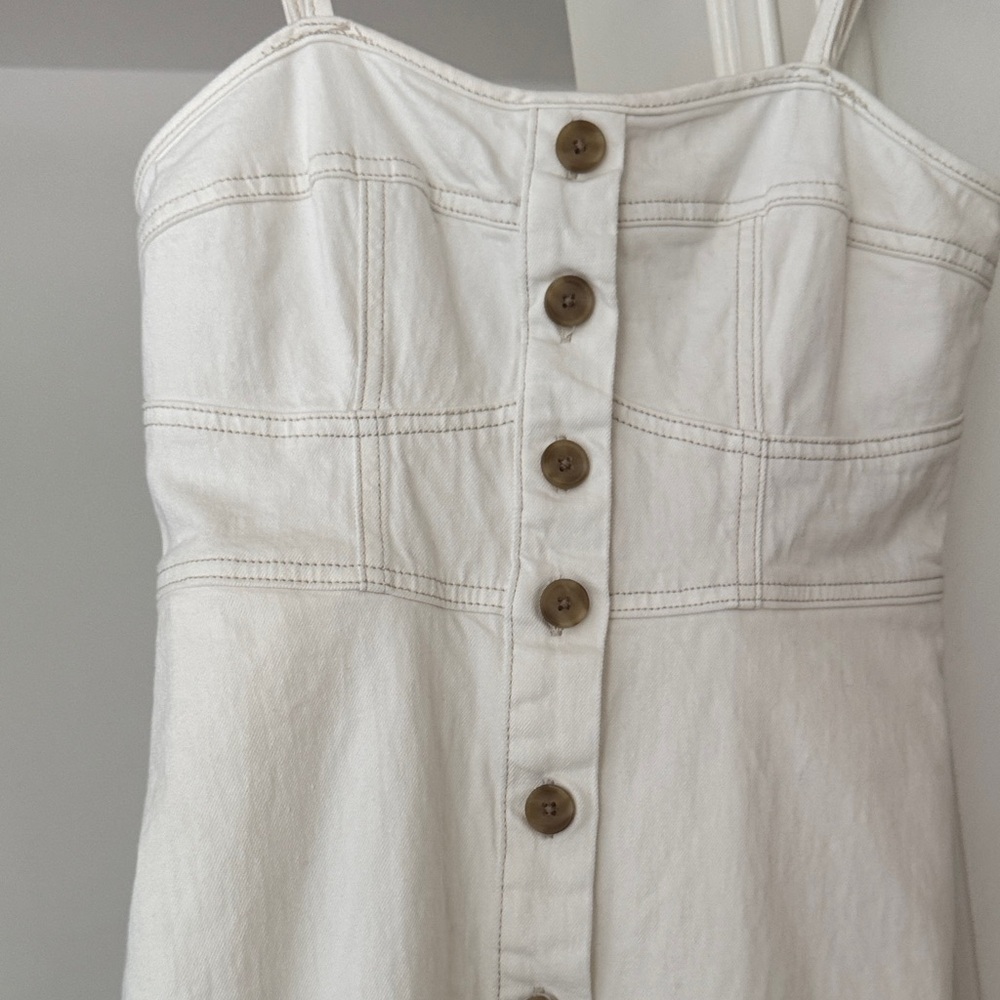 Universal Thread Off-White Denim Button-Front Mid… - image 5